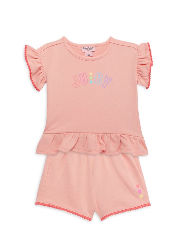 Juicy Couture Baby Girl's 2-Piece Logo Top & Shorts Set